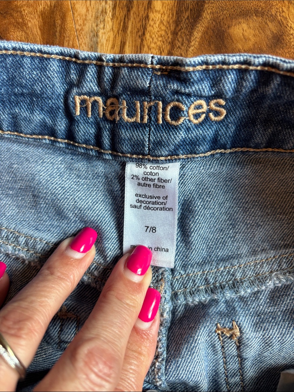 Maurices Light Blue Denim Mini Skirt with Raw Hem - Picture 7 of 8